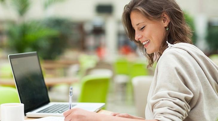 Student at computer